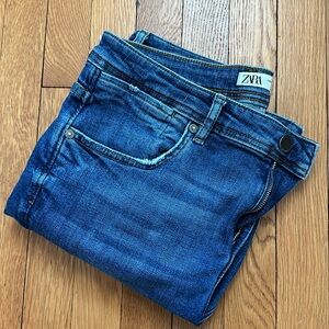 Men’s Zara Cropped Skinny Denim Blue Wash with Stretch